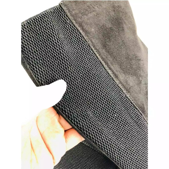 Cato Womens Snake Embossed Knee High Boots Zip Stretch Black Faux Suede Size 10 - Picture 8 of 9